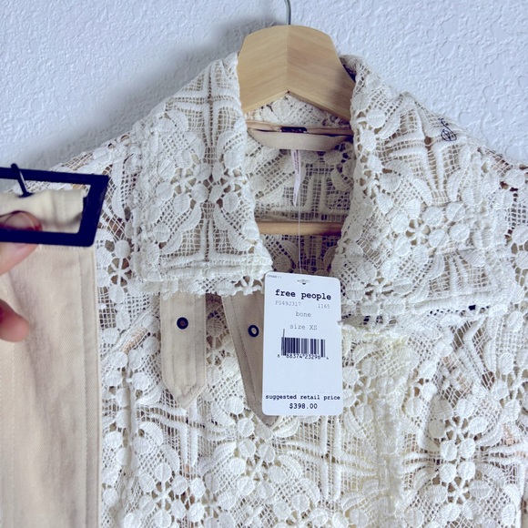 Free People Ivory Lace Trench Coat, Jacket XS - Picture 3 of 9
